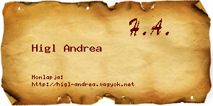 Higl Andrea névjegykártya