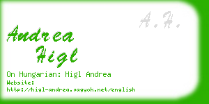 andrea higl business card